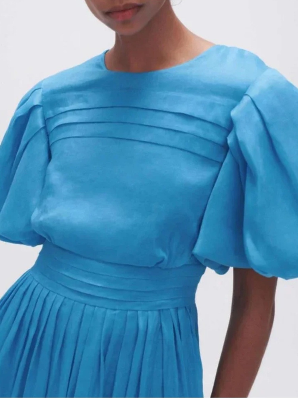 Aje Sky-Blue Puff-Sleeve Midi Dress - Picture 5 of 5